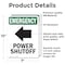 Signmission Power Shutoff (Left Arrow) With Symbol, 7 in W x Rectangle, Vinyl Decal OS-2PACK-EM-D-710-V-10525 - alternate 5